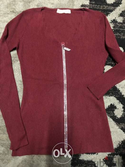 women clothing, winter top, blouse, bordeau color 5