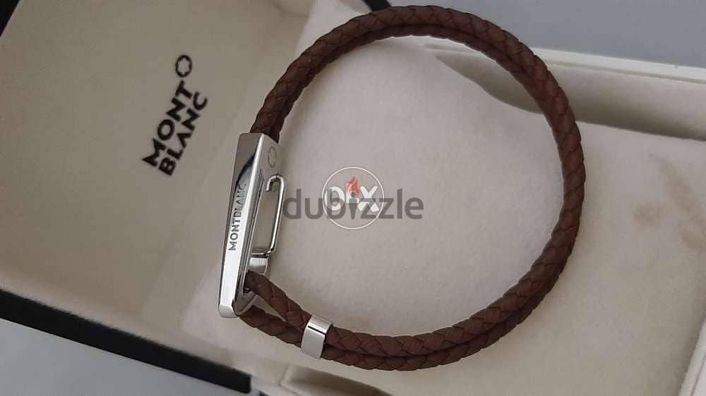 Mont Blanc Meisterstück Woven Leather And Stainless Steel Bracelet L   Brown  Editorialist