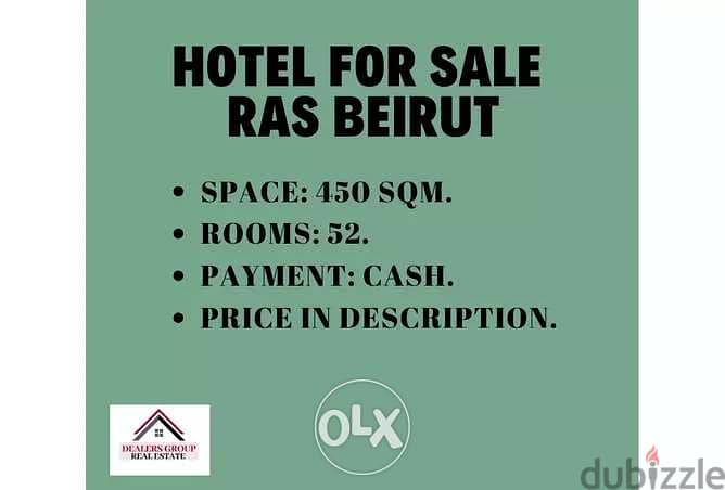 Hotel For Sale in A Prime Location in Ras Beirut 0