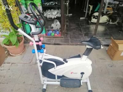 Elleptical and Bicycle cardio machine work great like New with dumbbe