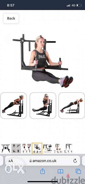 Multi Wall Mounted Adjustable Knee Raise Pull Chin Up Bar Dips Station 4