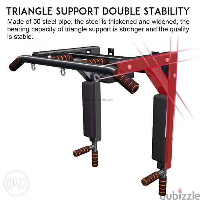 Multi Wall Mounted Adjustable Knee Raise Pull Chin Up Bar Dips Station 7