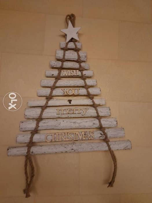 Decorations Christmas natural wood 65×50cm 1