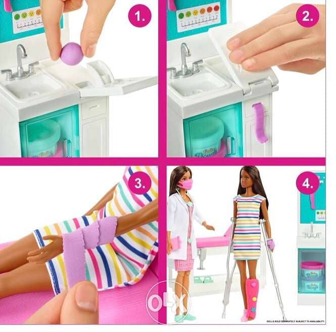 ​Barbie Careers Fast Cast Clinic Playset, Brunette Barbie Doctor Doll: 1