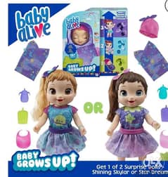 Baby Alive Baby Grows Up Growing and Talking Baby Doll, 1 Surprise Dol