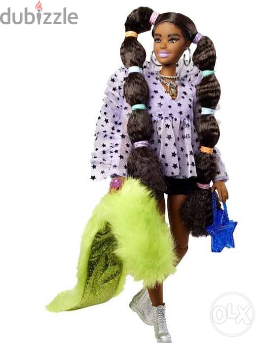 Barbie Extra Doll #7 In Top & Furry Shrug With Pet Pomeranian 1