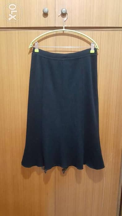 CLAUDA black wool knit skirt size 3 40 42تنورة صوف 1