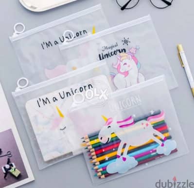 Cute Unicorns transparent pouch