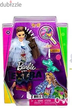 Barbie Extra Doll #9 in Blue Ruffled Jacket with Pet Crocodile, Long B