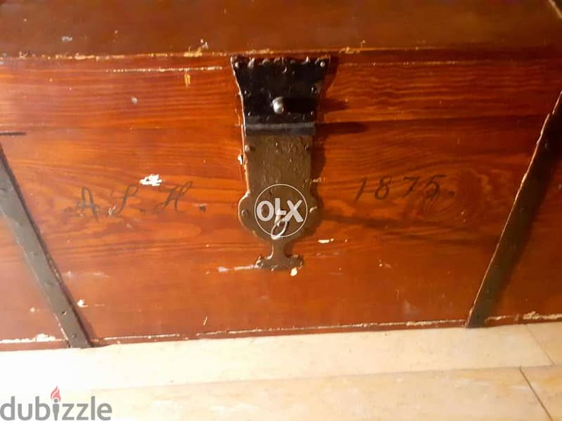 صندوق خشب أنتيك قديم جدا حوالي ١٥٠سنة حجم كبير 3