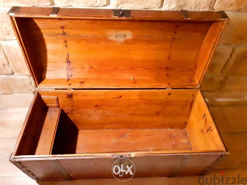 صندوق خشب أنتيك قديم جدا حوالي ١٥٠سنة حجم كبير 5