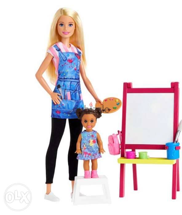 Barbie Florist Playset with Blonde Doll, Dough, Vases & More, A 1