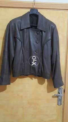 Faux leather jacket 42 44جاكيت جلد 0