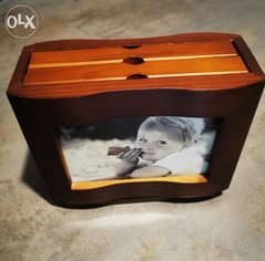 wooden photo album box