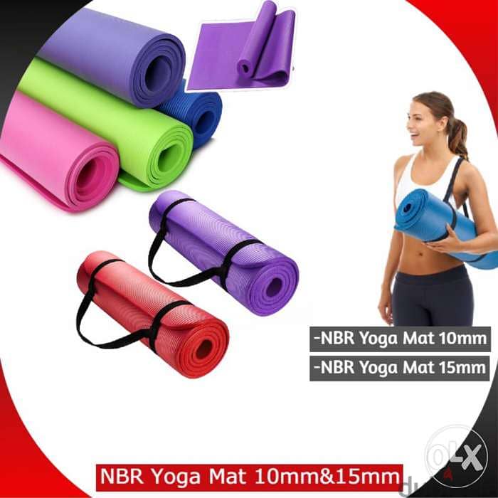 Yoga Mat 10mm 15mm Non-slip (Rubber(NBR) material) - Gym, Fitness &  Fighting sports - 112523264