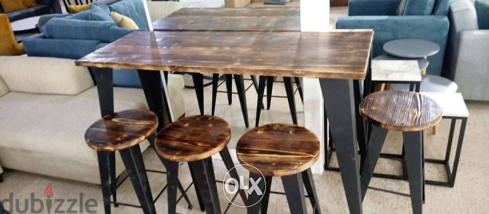 Wood Bar with 4 chairs بار خشب مع اربع كراسي 2