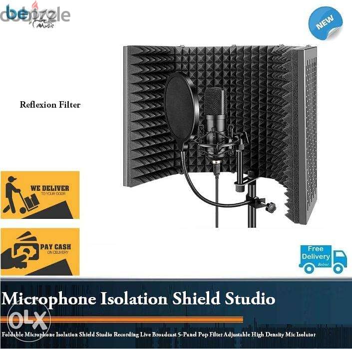 Sound Shield Live Vocal reflection filter,Isolation Shield Studio,Foam 0