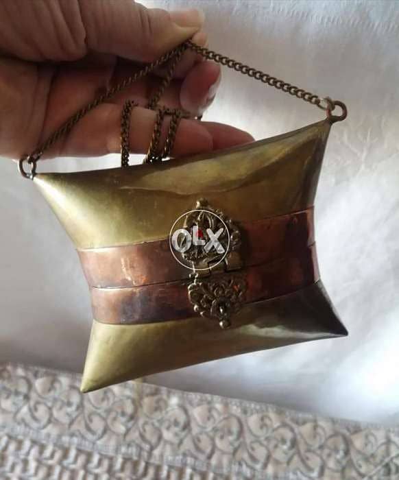 Rare brass pillow purse 3