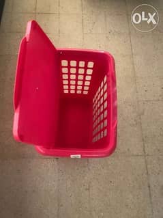 basket for laundry big size fuchia color