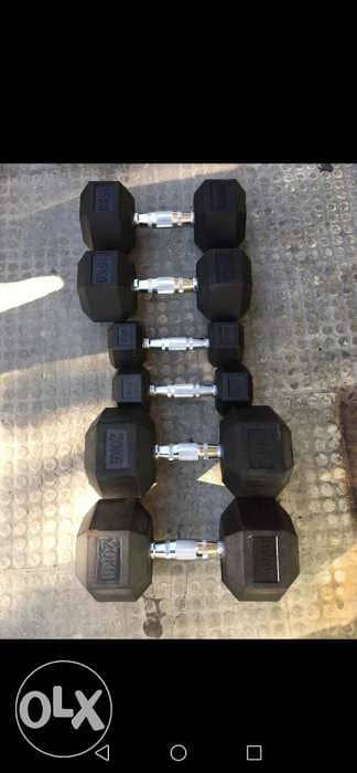 Hexagon rubber dumbbells New dollar R&G