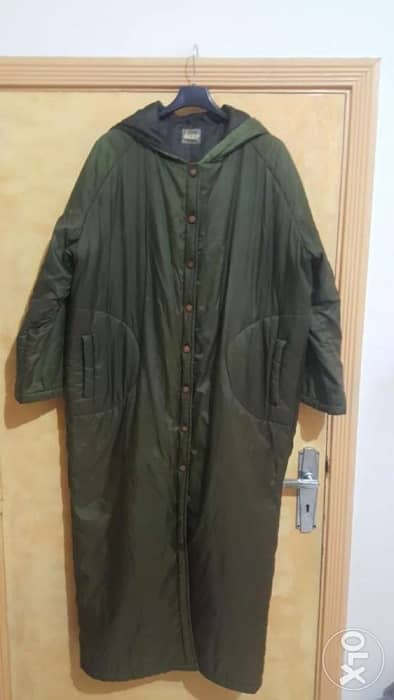 Beat military green puffer impetmeable padded long oversized coat M/L