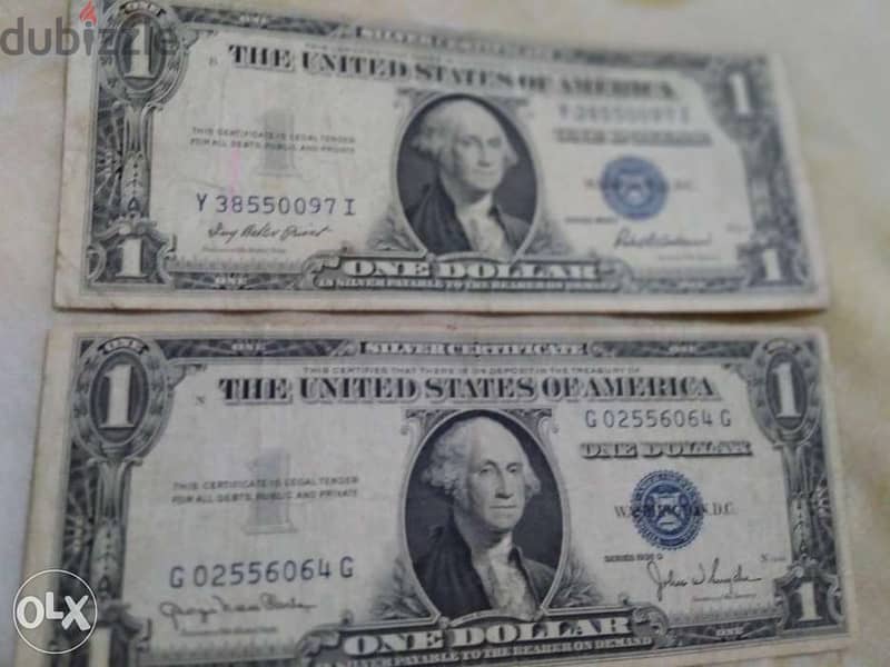 USA set of Two Silver Banknote 1935 and 1957 0