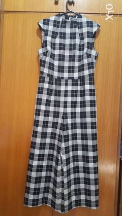 Asos checkered wide legs overall jumpsuit size 40 M/L اوفرول