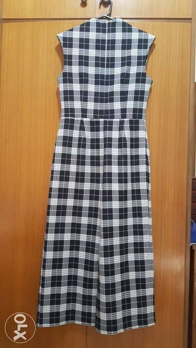 Asos checkered wide legs overall jumpsuit size 40 M/L اوفرول 1
