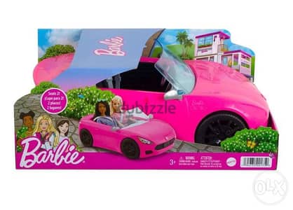 Barbie Pink Convertible 2-Seater Vehicle with Rolling Wheels