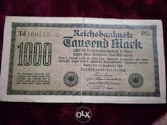 Old German Banknote year 1923 Berlin mint between WWI and WW2 0