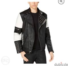 leather jacket black and white