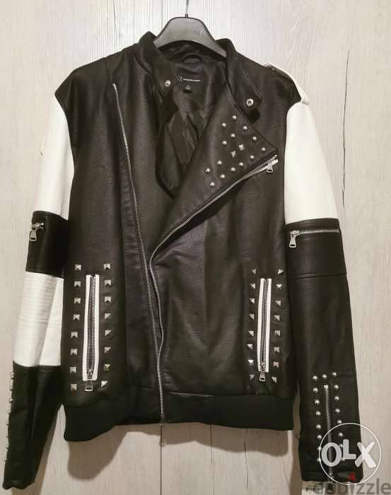 leather jacket black and white 2