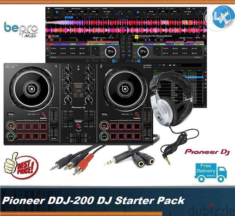 Pioneer DDJ-200 DJ Starter Pack , Bundle DJ Set, Warranty 1 year 0