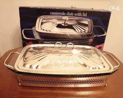 Silver plated casserol dish