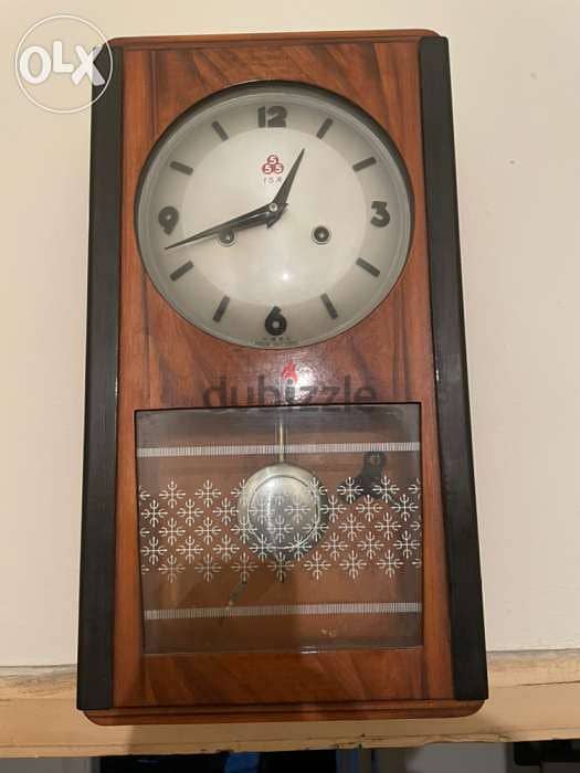 555 Grandfather Antique Wall Clock 0