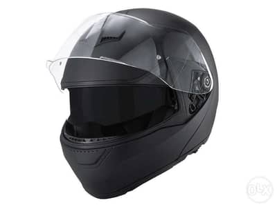 Crivit Flip-Up Safety Helmet Black/Matt with Sun Visor