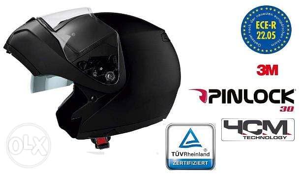 Crivit Flip-Up Safety Helmet Black/Matt with Sun Visor 1