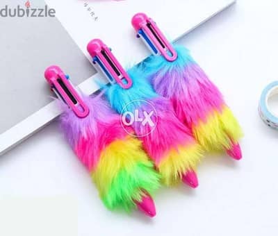 Beautiful rainbow colors fur pen