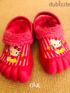 pink Hello kitty feet shape clogs size 27 fits less
