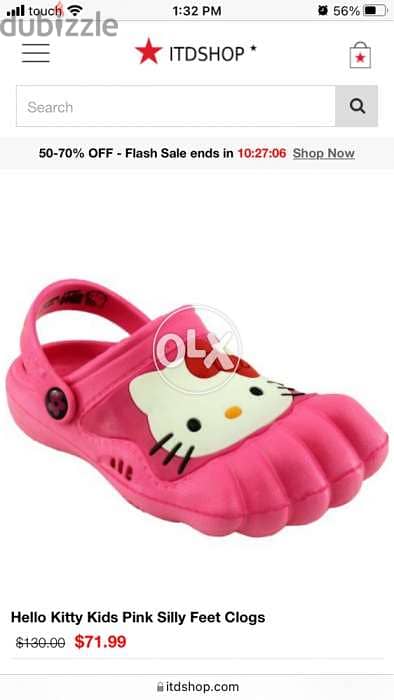 pink Hello kitty feet shape clogs size 27 fits less 2