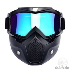 Face mask with goggles for skiing & snowboarding