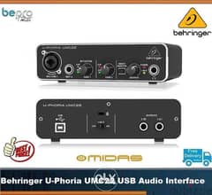 Behringer U-Phoria UMC22 USB Audio Interface 48kHz, Midas preamp 0