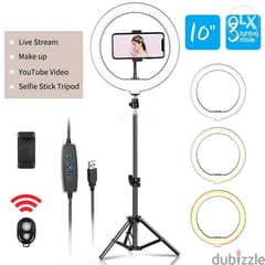 Bluetooth 10inch LED Ring Light Photography Ringlight Ring with Tripod 0