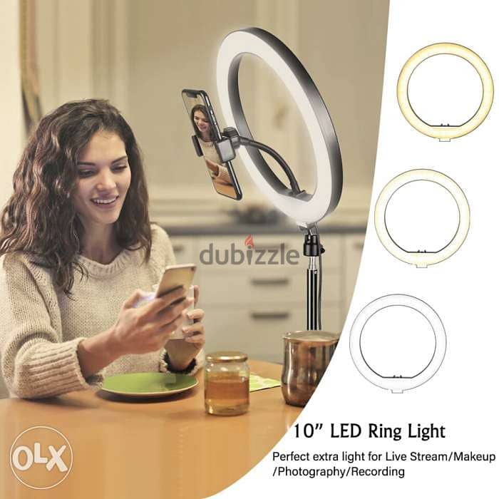 Bluetooth 10inch LED Ring Light Photography Ringlight Ring with Tripod 4