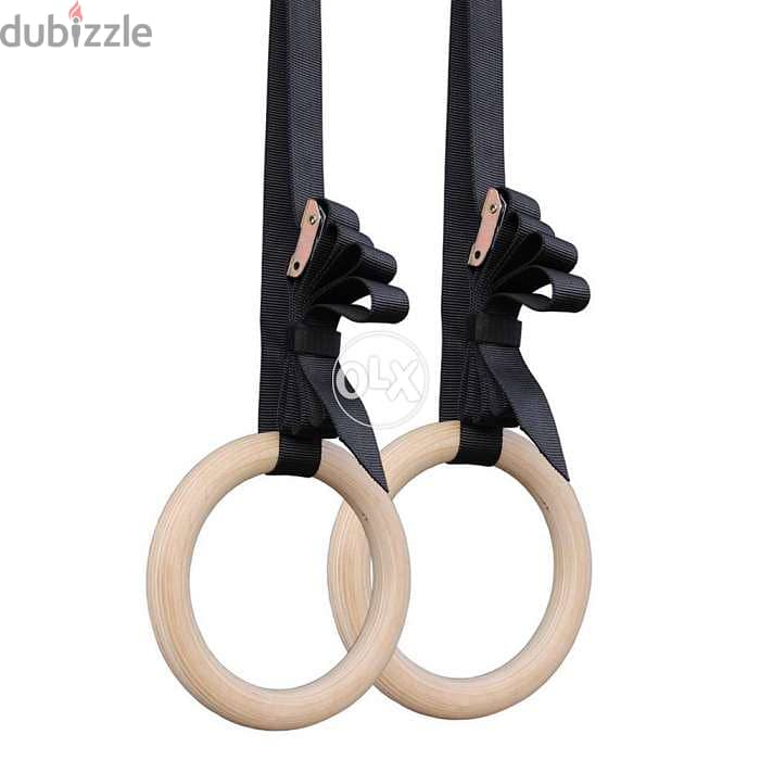 Gymnastic Rings with Adjustable Straps Heavy Duty Gym Equipment 1