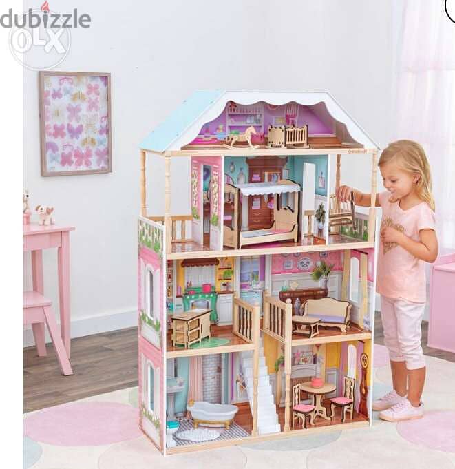 KidKraft Charlotte Classic Wooden Dollhouse with 14 Accessories 1