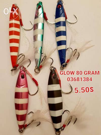 Glow fishing jigs 80 gram