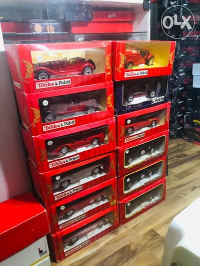 1/18 diecast Polistil Tonka. ferrari, alfa, Maserati (25 different)