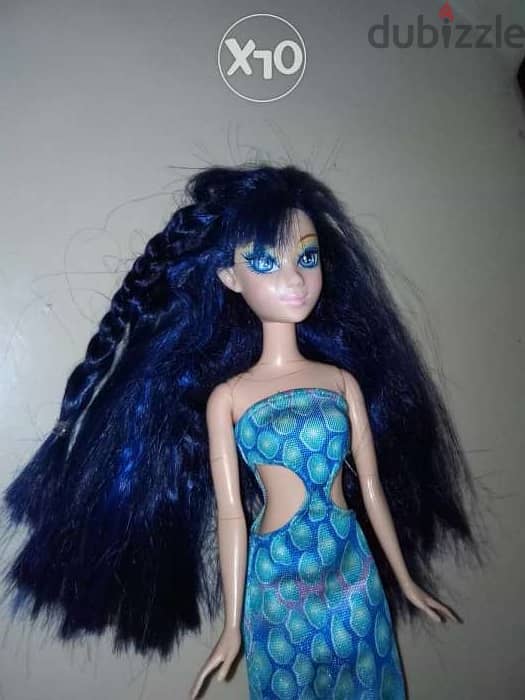 Barbie FAIRYTOPIA long dark blue hair as new doll unflex legs style=16 4