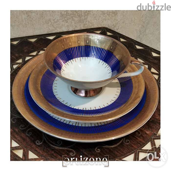 Bavaria Porcelain Trio Tea Cup, Saucer & Dessert Plate 1